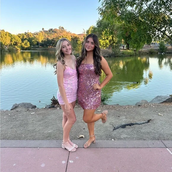 pink & rose gold hoco dress!! - Picture 2 of 2